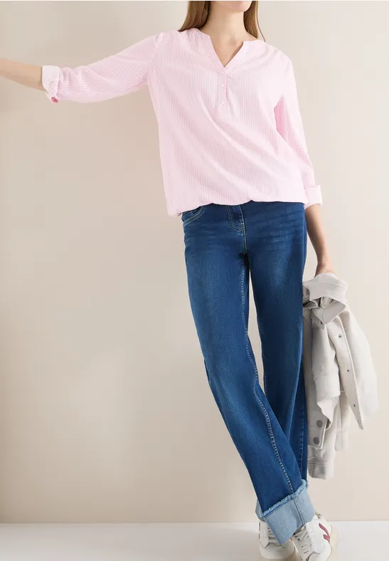 Thumbnail - Cecil Damen Gestreifte Bluse in Rosa, Gr: L