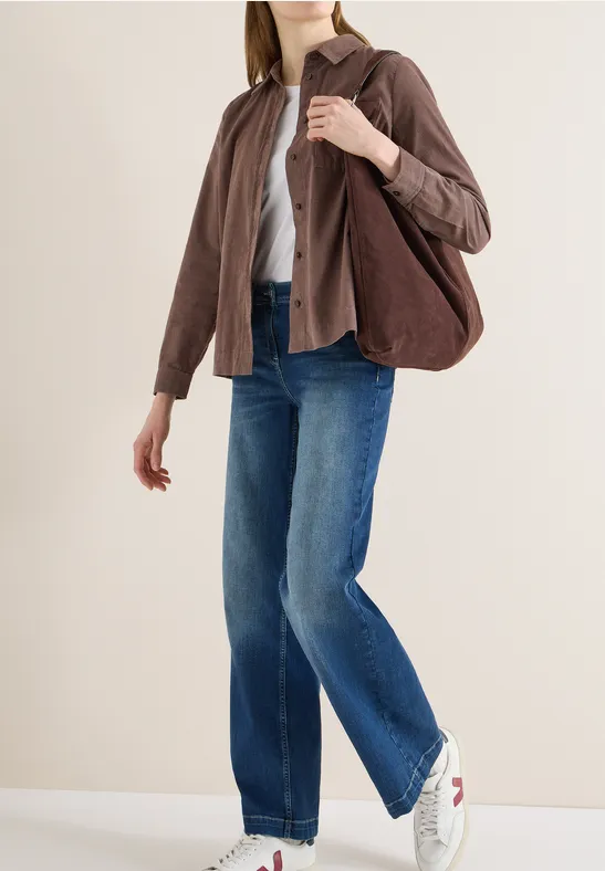 Thumbnail - Cecil Damen Hemdbluse in Unifarbe in Beige, Gr: L