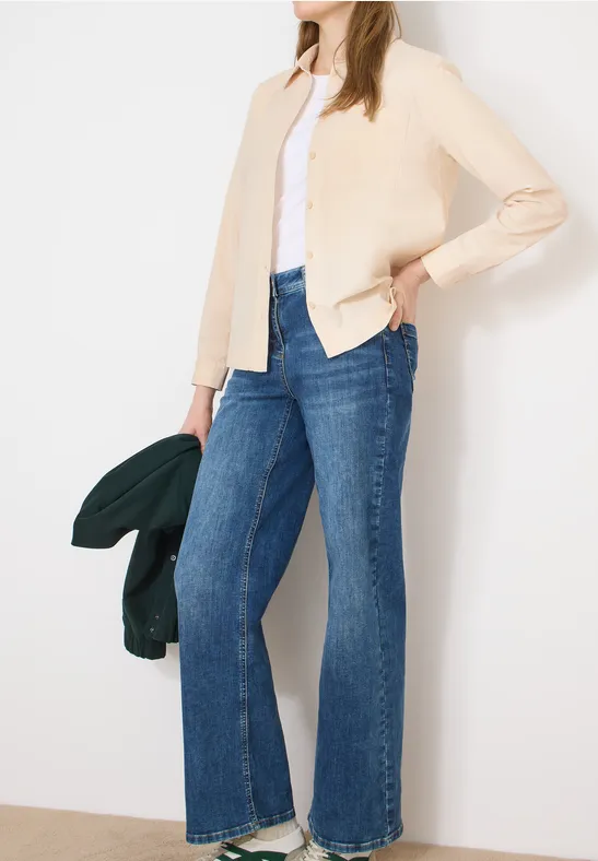 Thumbnail - Cecil Damen Hemdbluse in Unifarbe in Beige, Gr: S