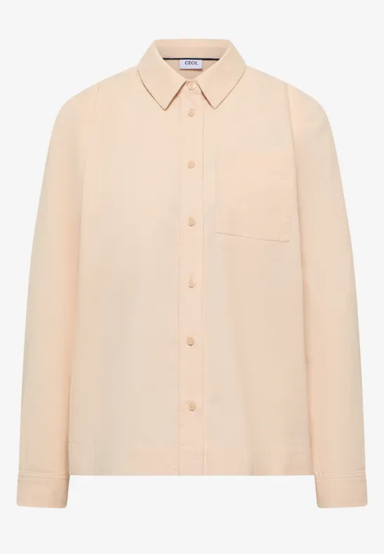 Thumbnail - Cecil Damen Hemdbluse in Unifarbe in Beige, Gr: S