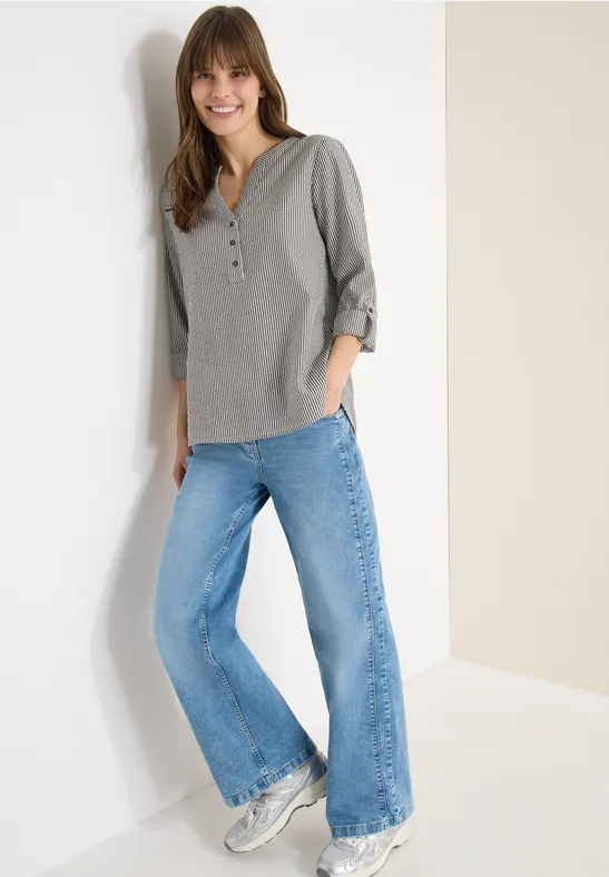 Gestreifte Seersucker Bluse günstig online kaufen