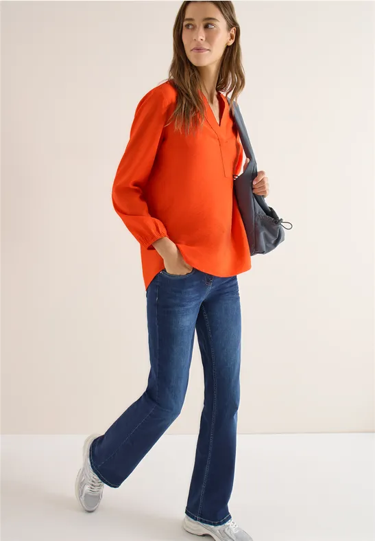 Thumbnail - Cecil Damen Bluse in Unifarbe in Orange, Gr: L