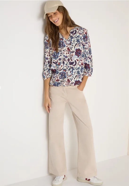 Thumbnail - Cecil Damen Gemusterte Bluse in Weiß, Gr: 3XL