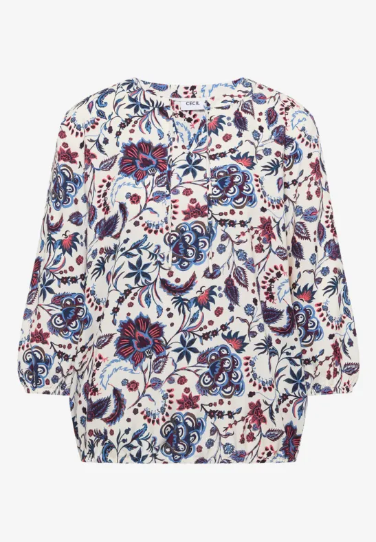 Thumbnail - Cecil Damen Gemusterte Bluse in Weiß, Gr: 3XL