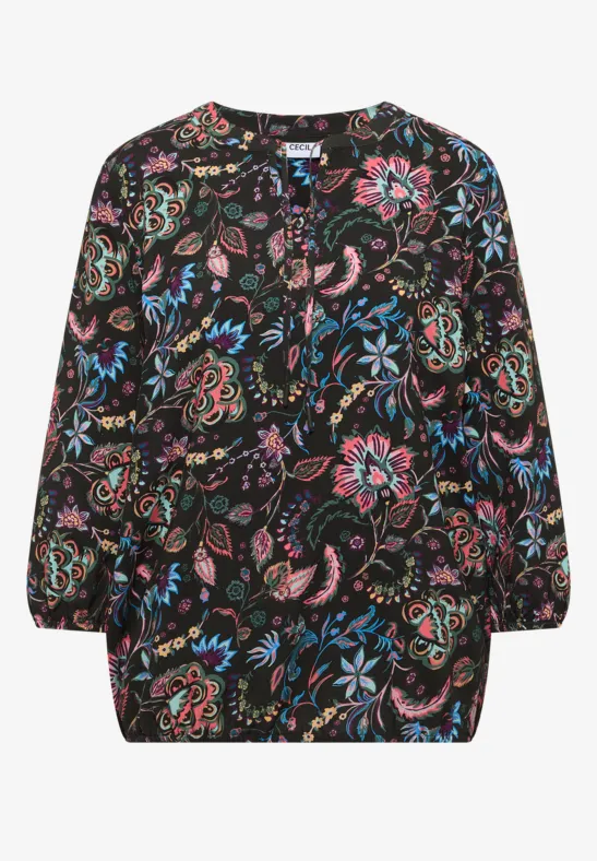 Thumbnail - Cecil Damen Gemusterte Bluse in Grün, Gr: XL