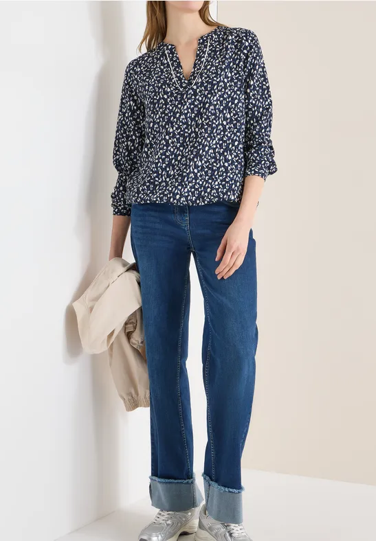 Thumbnail - Cecil Damen Gemusterte Bluse in Blau, Gr: L