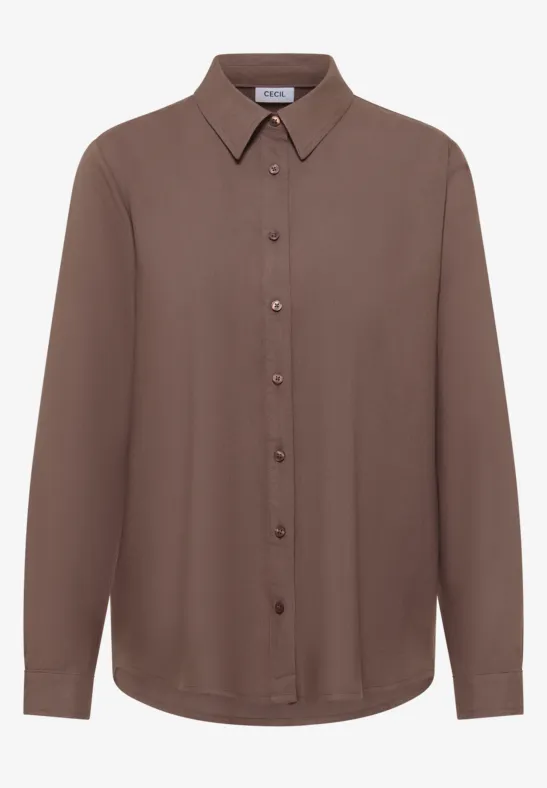 Thumbnail - Cecil Damen Hemdbluse in Unifarbe in Beige, Gr: 3XL