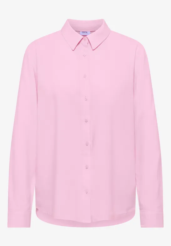 Thumbnail - Cecil Damen Hemdbluse in Unifarbe in Rosa, Gr: 3XL