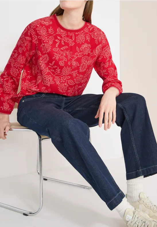 Thumbnail - Cecil Damen Gemusterte Bluse in Rot, Gr: 3XL