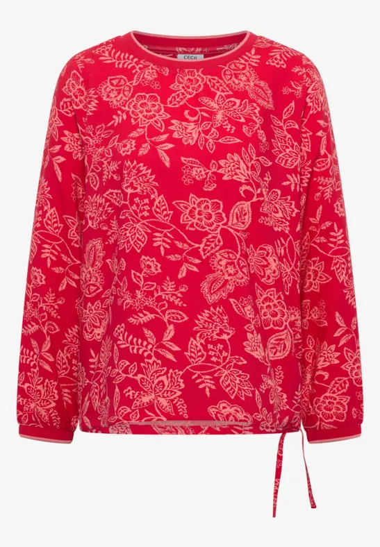 Thumbnail - Cecil Damen Gemusterte Bluse in Rot, Gr: 3XL