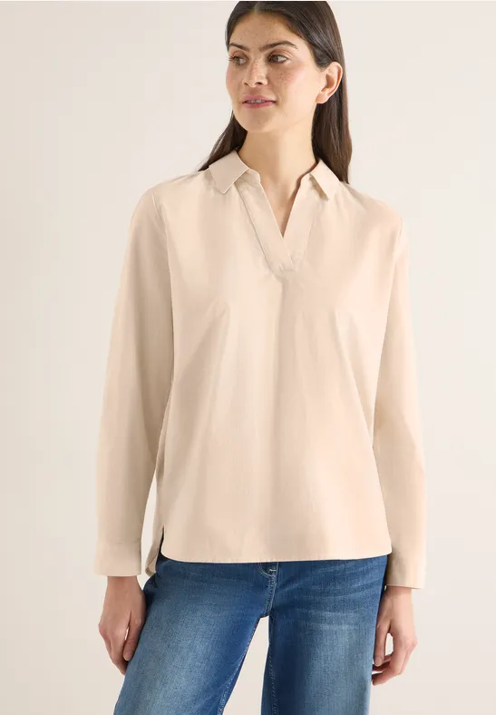 Thumbnail - Cecil Damen Bluse mit Turn-Up in Beige, Gr: 3XL