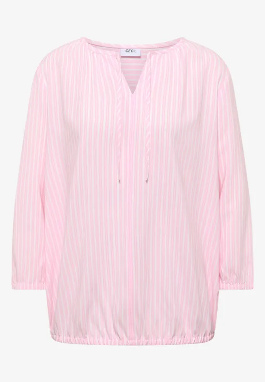 Thumbnail - Cecil Damen 3/4-Arm Bluse mit Streifenmuster in Rosa, Gr: XXL