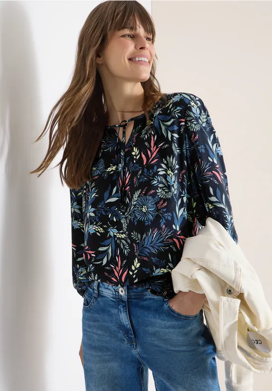 3/4-mouwen blouse met bloemenpatroon