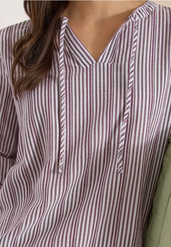 cecil 3/4-Arm Tunika Split Neck Baumwolle Rot