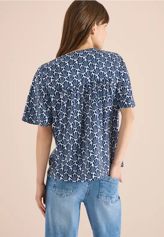 CECIL Kurzarm Bluse mit Muschelprint günstig online kaufen