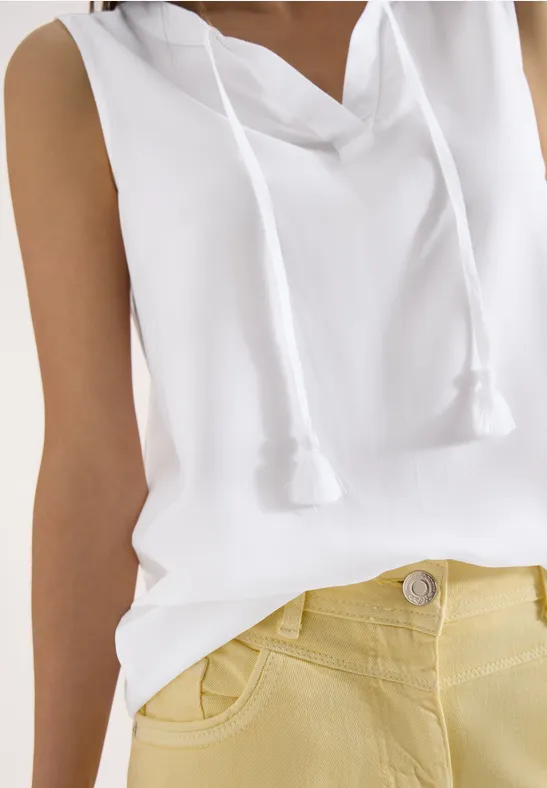 Blusentop mit Split Neck und Bändern