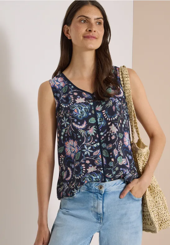 Blouse met V-hals en print