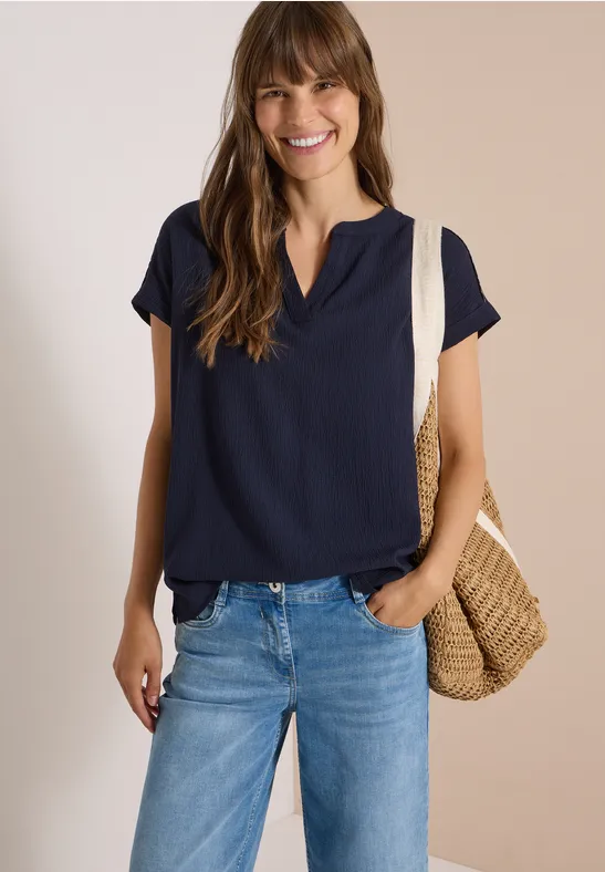 Cecil Blouse met afhangende schouders en structuur