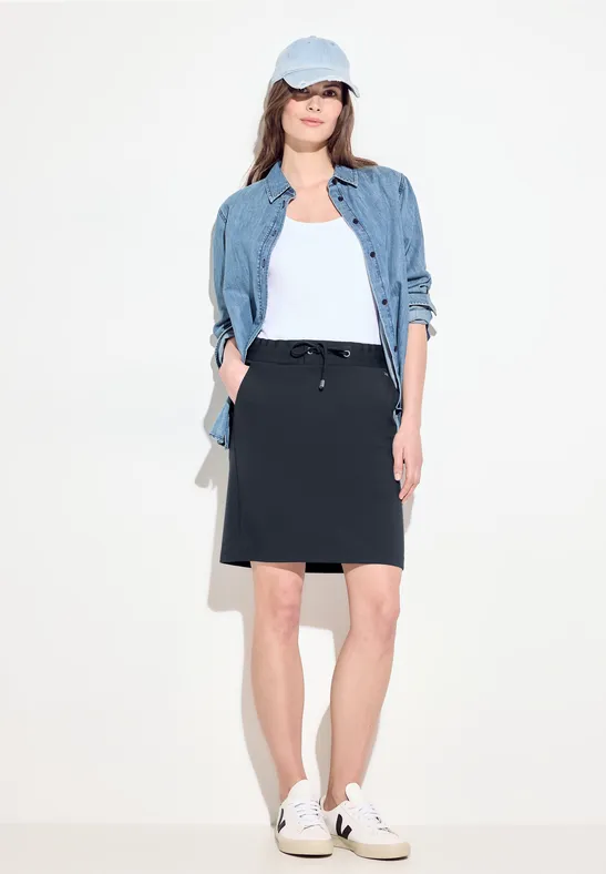 cecil Jersey Skirt Viskose-Nylon-Elastic Blau