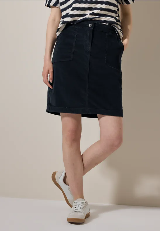 Cecil Femme Jupe en velours côtelé in Bleu - Taille M