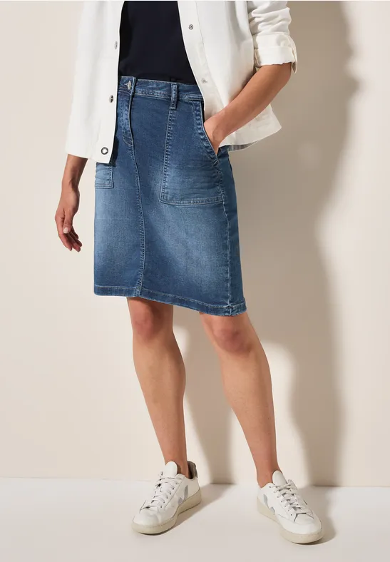 Thumbnail - Cecil Damen Jeansrock in Blau, Gr: 36