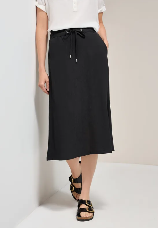 Thumbnail - Cecil Damen Crepe Rock in A-Linie in Schwarz, Gr: XL