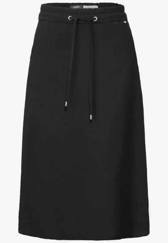 Thumbnail - Cecil Damen Crepe Rock in A-Linie in Schwarz, Gr: XL