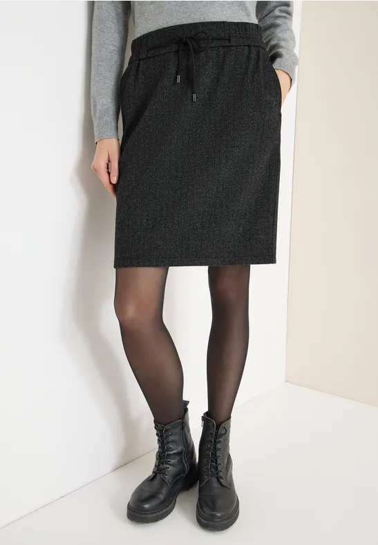 cecil Rock Knielang Gemusterter Jogg Polyester Schwarz