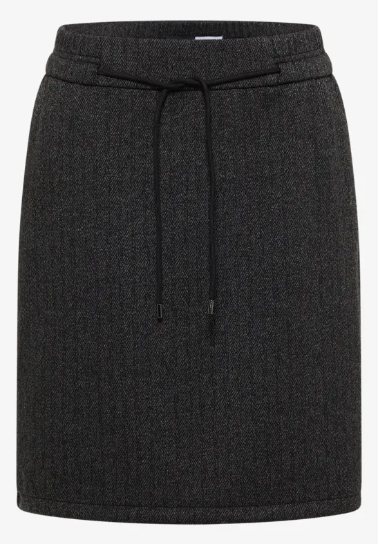 Thumbnail - Cecil Damen Gemusterter Jogg-Skirt in Schwarz, Gr: S