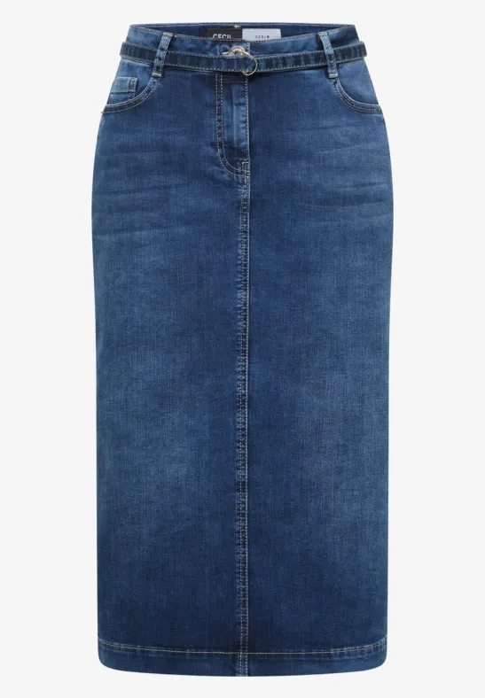 Thumbnail - Cecil Damen Midi-Rock in Blau, Gr: 33