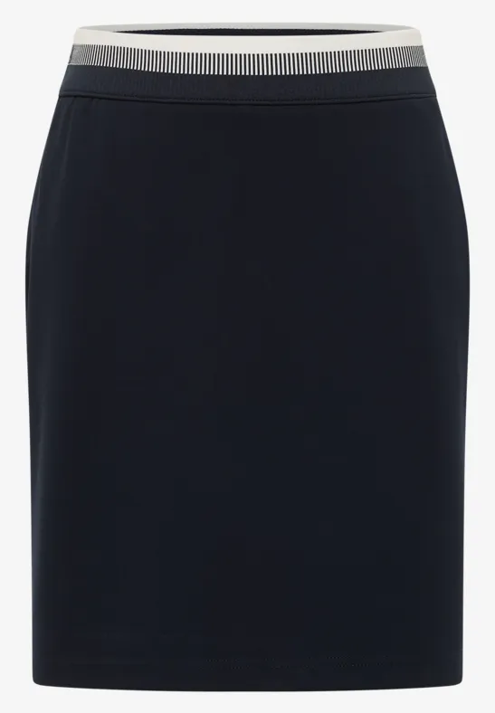 Thumbnail - Cecil Damen Knielanger Rock mit Bunddetail in Blau, Gr: M