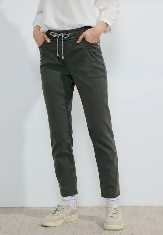 cecil Casual Joggpants Slim Legs Tunnelzugband Grün