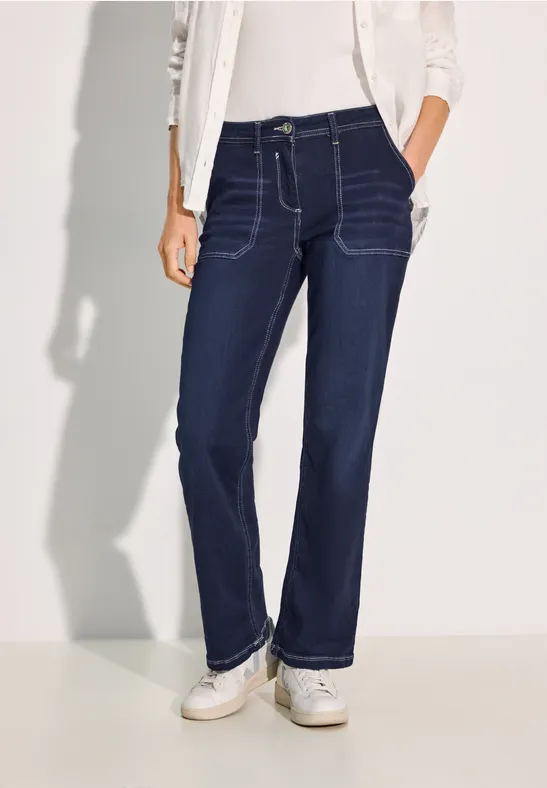 cecil Jeans Loose Fit Baumwolle-Esasthan Blau
