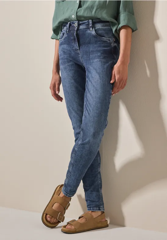 cecil Jeans Slim Fit Skinny Baumwolle Blau