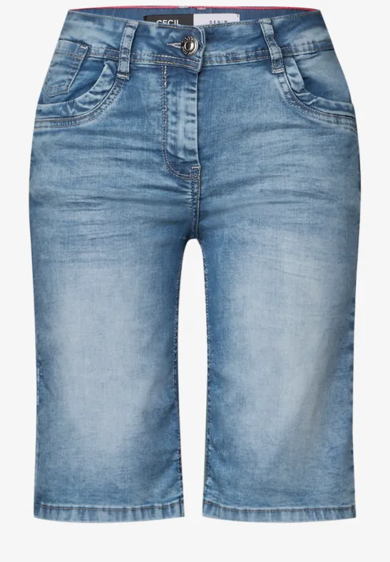 Thumbnail - Cecil Damen Casual Fit Jeansshorts in Blau, Gr: 36