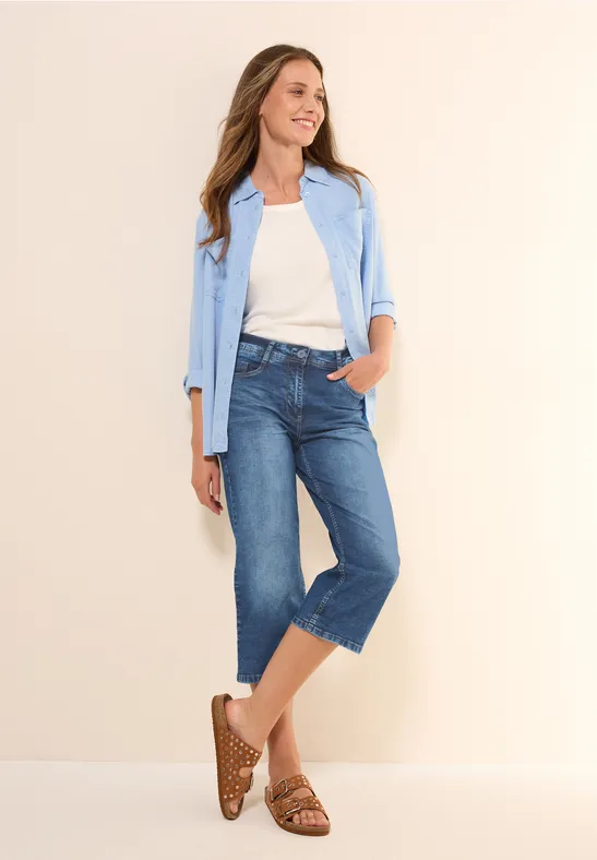 Thumbnail - Cecil Damen 3/4 Jeans in Blau, Gr: 32