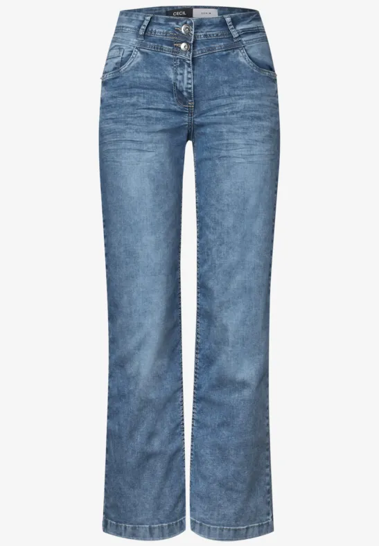 Thumbnail - Cecil Damen Wide Leg Jeans in Blau, Gr: 34