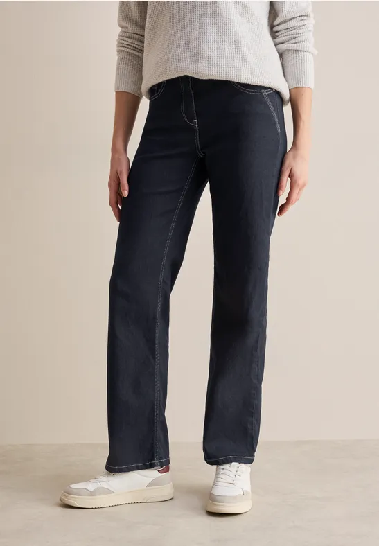 cecil Jeans Loose Fit Baumwolle-Polyester-Esasthan Blau