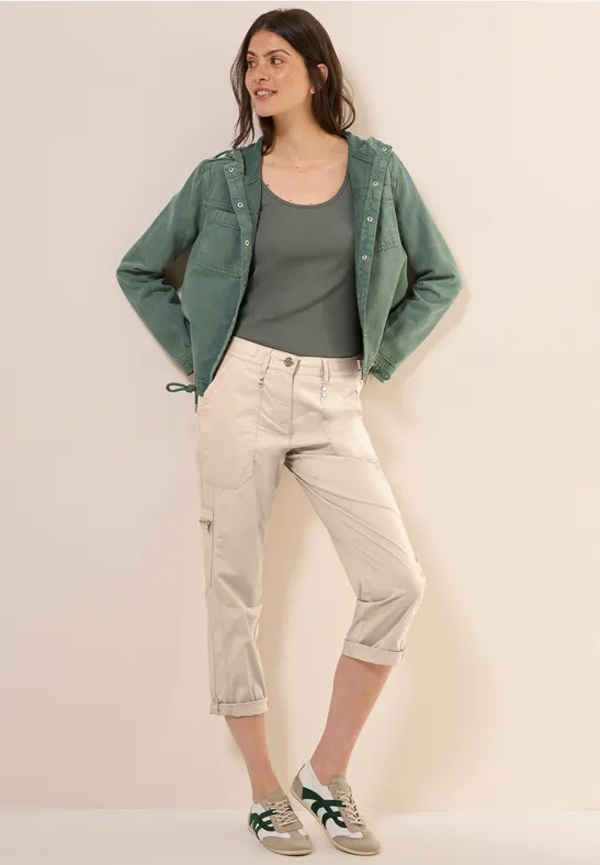 Thumbnail - Cecil Damen 7/8-Hose im Cargo-Look in Beige, Gr: 33