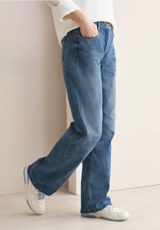 cecil Jeans Wide Leg Waist Baumwolle-Polyester Blau