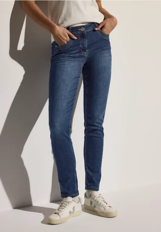 cecil Jeans Slim Fit Baumwolle-Recycled Polyester Blau