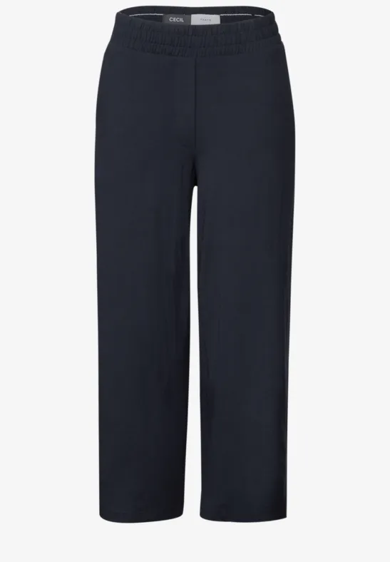 Thumbnail - Cecil Damen Wide Leg Jersey-Hose in Blau, Gr: XXL