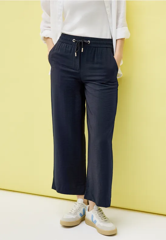 Thumbnail - Cecil Damen 7/8 Wide Leg Hose in Blau, Gr: XL