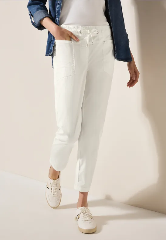 Thumbnail - Cecil Damen Hose im Washed-Look in Weiß, Gr: S