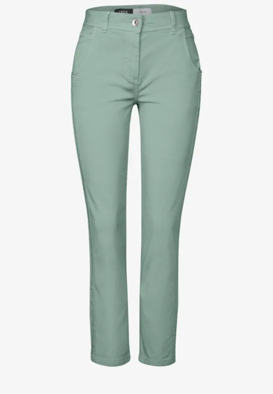 Thumbnail - Cecil Damen Straight Leg Hose in Grün, Gr: 36