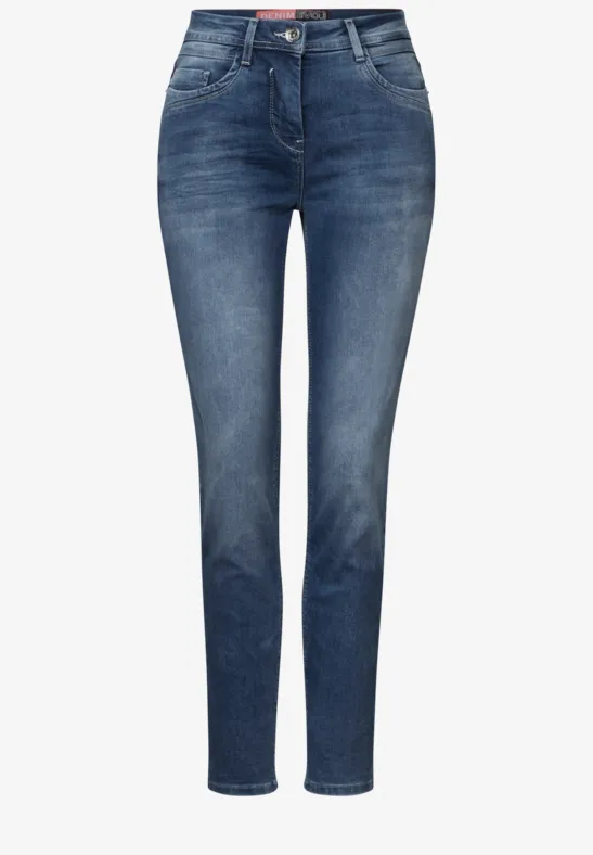 Thumbnail - Cecil Damen 7/8-Jeans mit Turn-Up Detail in Blau, Gr: 25