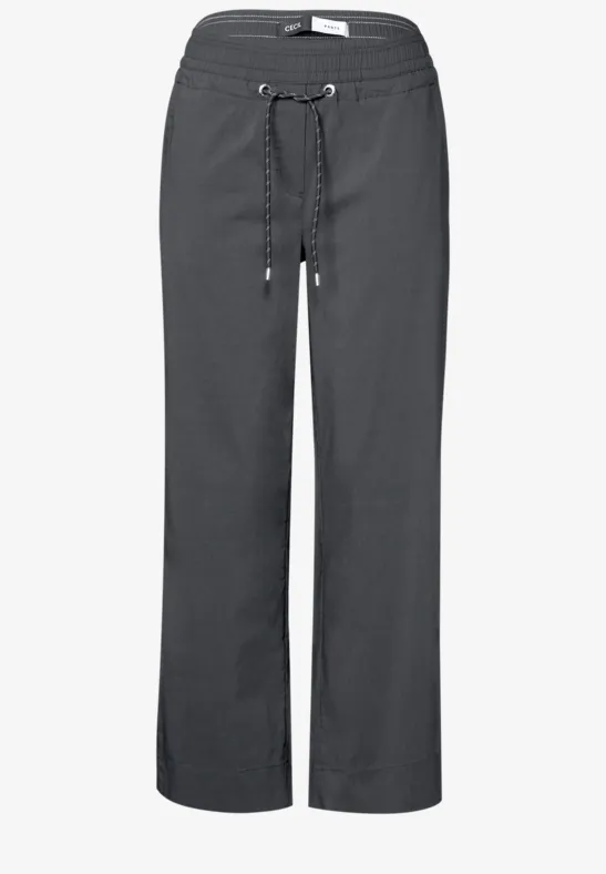 Thumbnail - Cecil Damen 7/8 Wide Leg Hose in Grau, Gr: XS