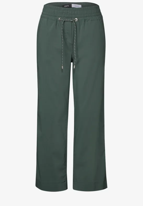 Thumbnail - Cecil Damen 7/8 Wide Leg Hose in Grün, Gr: L
