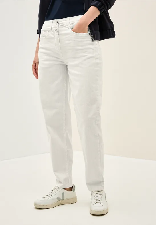 cecil Ballon Fit Jeans Tapered Baumwolle-Polyester-Esasthan Grau