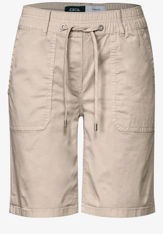 Thumbnail - Cecil Damen Twill Shorts im Washed-Look in Beige, Gr: XL